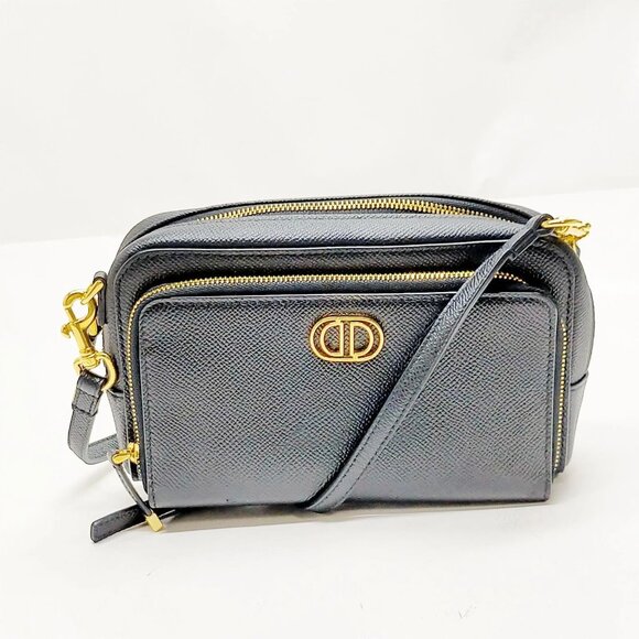 Christian Dior Shoulder Bag Black Leather 672-083025 - Picture 1 of 13